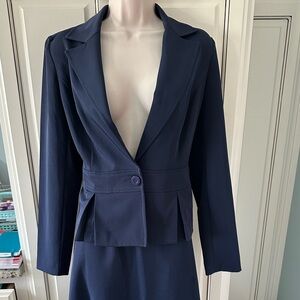 K.C. Spencer Navy Women's Suit and Skirt Set